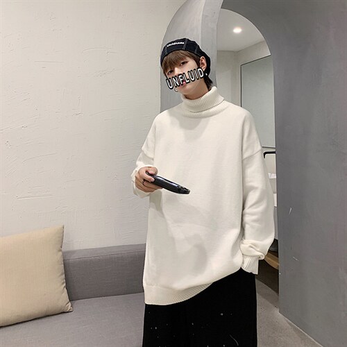 秋冬新款毛衣男2021港风潮流高领针织衫青年上衣A161-2-MJ100-P45，男装针织衫/毛衣，电商A161-2