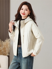 棉服女时尚拼接面料加棉加厚保暖洋气纯色百搭棉外套，女装棉衣/棉服，曼沙奕珂