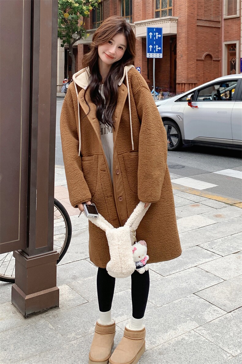 【首-发新款】羊羔毛帽子可脱卸皮毛一体外套212-1850款P195-K279,女装羊羔毛/颗粒绒,浙宝285（原212）