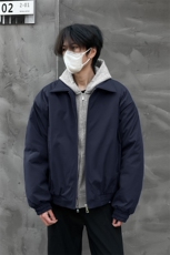 黑色美式飞行夹克棉服男款冬季加厚夹棉棉衣cleanfit翻领短款外套，男装夹克，电商A233-1