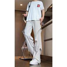 抖音品质冰丝透气垂感直筒宽松阔腿休闲裤B315-K24105-特P30控58，男装休闲裤，电商B315