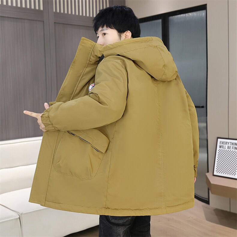 男士秋冬季派克服新款潮牌夹克冬装外套加绒加厚中长款风衣服,男装夹克,星座715-3