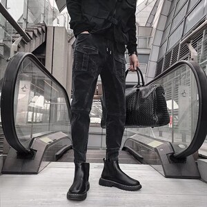 潮流春季牛仔裤男牛仔长裤小脚裤B5549P45图片