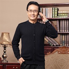 中老年人针织开衫男士爸爸春装上衣爷爷老人毛衣外套保暖春秋季，男装针织衫/毛衣，电商B212（原钱塘6029）