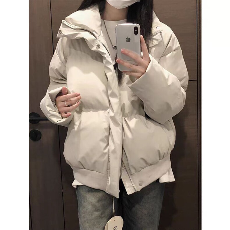 现货5W件冬季三防重磅硬挺boxy短款羽绒立领PU皮棉衣外套加厚棉服,男装棉衣,电商A486