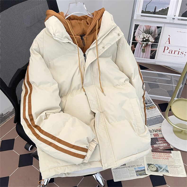 2024新款休闲面包服男款冬季美式潮牌假两件连帽棉衣W8012-P80,男装棉衣,星座512-4