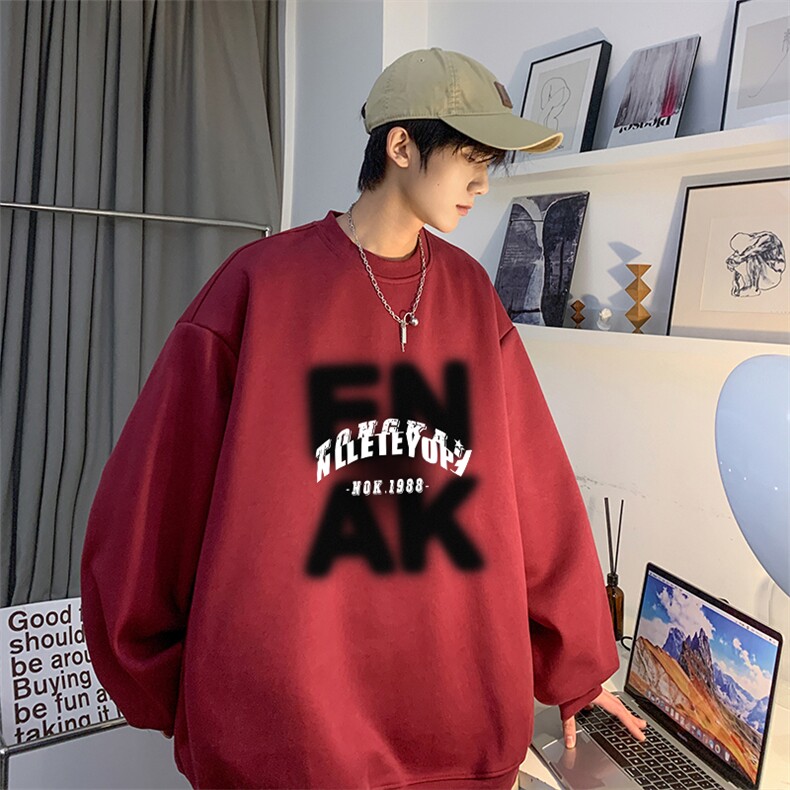 2026秋季新款美式高街字母印花宽松圆领卫衣JK23357特批24控39，男装卫衣，星座605(原A050)