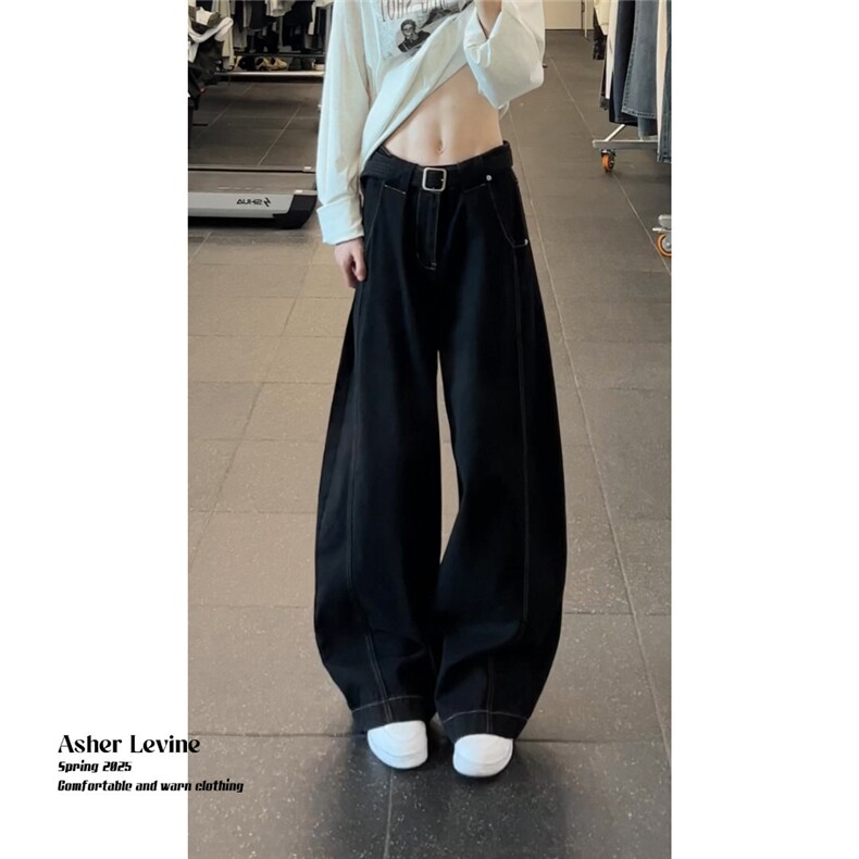 美式复古cleanfit弯刀牛仔裤男女新款宽松直筒阔腿裤LT88988-P45,男装牛仔裤,星座1008