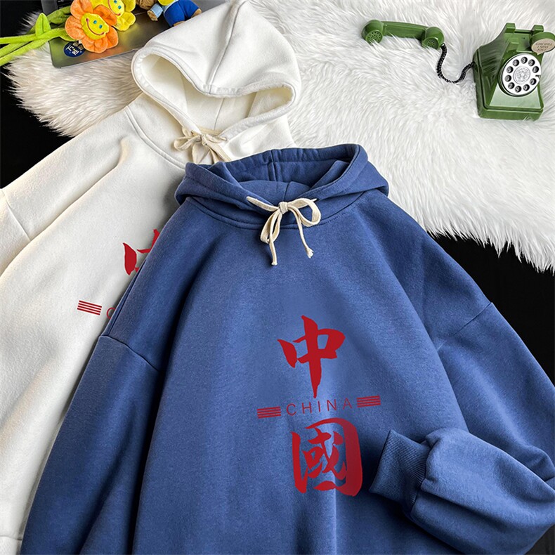 WY2198-P35加绒款-P40纯棉连帽卫衣男大码运动帽衫宽松薄,男装卫衣,电商A040