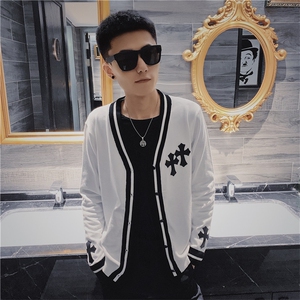 3秋季潮男装针织衫外套社会精神小伙开衫修身毛衣C301B-KS01图片