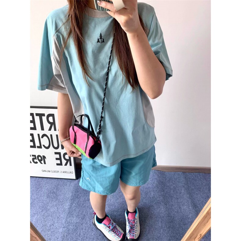 网图 美式运动短袖男女夏季薄款户外速干t恤羽毛球骑行服 特P33图片