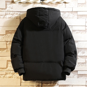 MY16099-P100 加厚加绒连帽衣男大码服男面包服男 砖墙挂拍图片