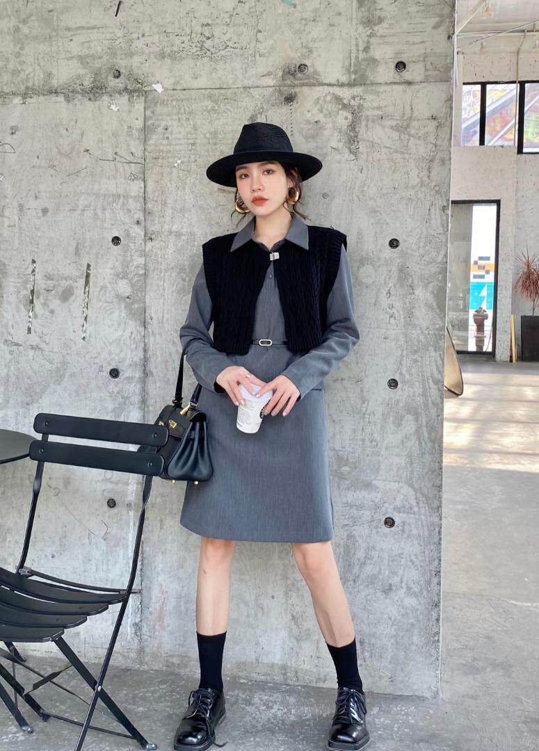 【现货】两件套气质连衣裙，女装连衣裙，芷炫