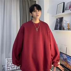 华夫格港风春季新款宽松落肩纯色卫衣上衣JK23307-特批20控29，男装卫衣，星座605(原A050)