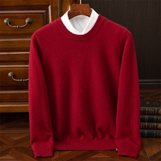 高品质男士圆领羊毛衫羊毛简约纯色休闲百搭款男装，男装羊毛衫，牧绒家园
