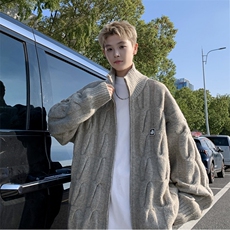 B420P75秋冬加厚毛衣开衫外套男生休闲外套纯色百搭，男装针织衫/毛衣，星座512-6