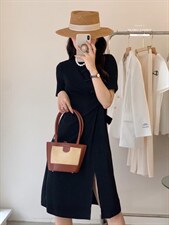 香丽迪2022年夏季新款拼接连衣裙女针织短袖圆领修身高腰，女装连衣裙，香丽迪1