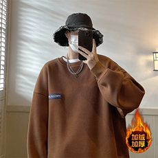 卫衣秋冬季男士大码宽松新款秋加绒加厚高街潮牌JK22303Jp55控68，男装卫衣，星座605(原A050)
