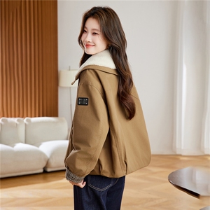 现货！2025冬季新款加绒加厚棉衣棉服女图片