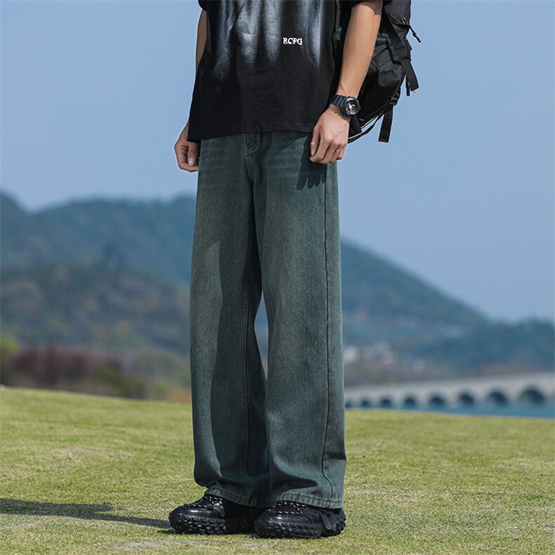水洗牛仔裤男士春夏季薄款宽松直筒阔腿男生休闲裤子N1709-P43,男装牛仔裤,星座308B-2
