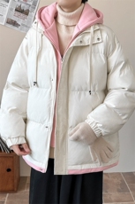冬季假两件棉服D4134-TP75不韩系高级感设计感假两件面包服，男装棉衣，电商A102