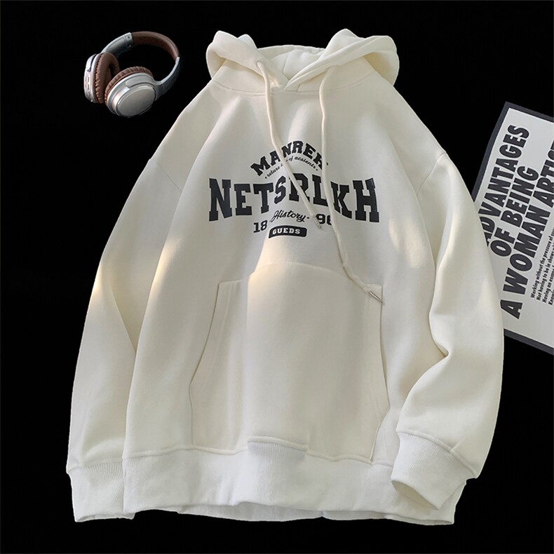 美式字母印花连帽卫衣男女宽松情侣套头外套潮618A-WY06-P45控68,女装短外套,星座914-4