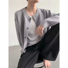 日系简约流行原宿潮流针织开衫薄款修身毛衣外套女时尚ins新款，男装针织衫/毛衣，星座506A