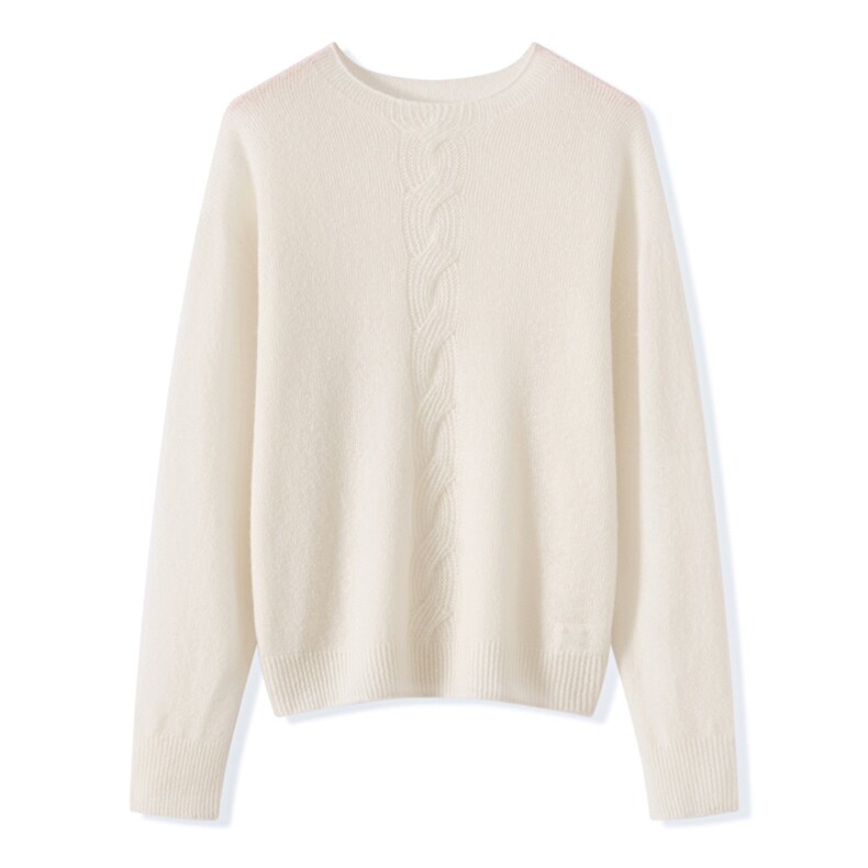 长袖常规2025年夏季通勤圆领常规款时尚百搭，女装针织衫/毛衣，昭美纯山羊绒