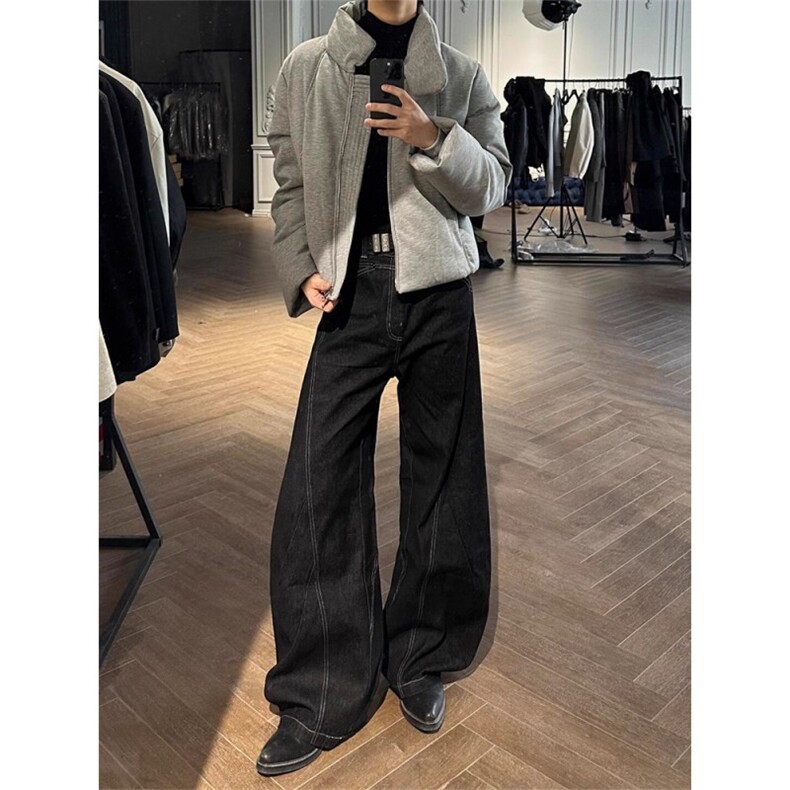 浅灰色哈灵顿棉服空气层围巾外套MY308特P93,男装棉衣,星座908-1
