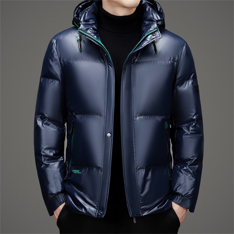 新标90绒防水黑金羽绒服外套男士秋冬时尚休闲拆卸帽羽绒服大衣,男装羽绒服,钱塘723