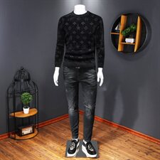 3712冬季新款潮男个性加厚保暖水貂绒毛衣主推款长期供货P135，男装针织衫/毛衣，钱塘2010-1