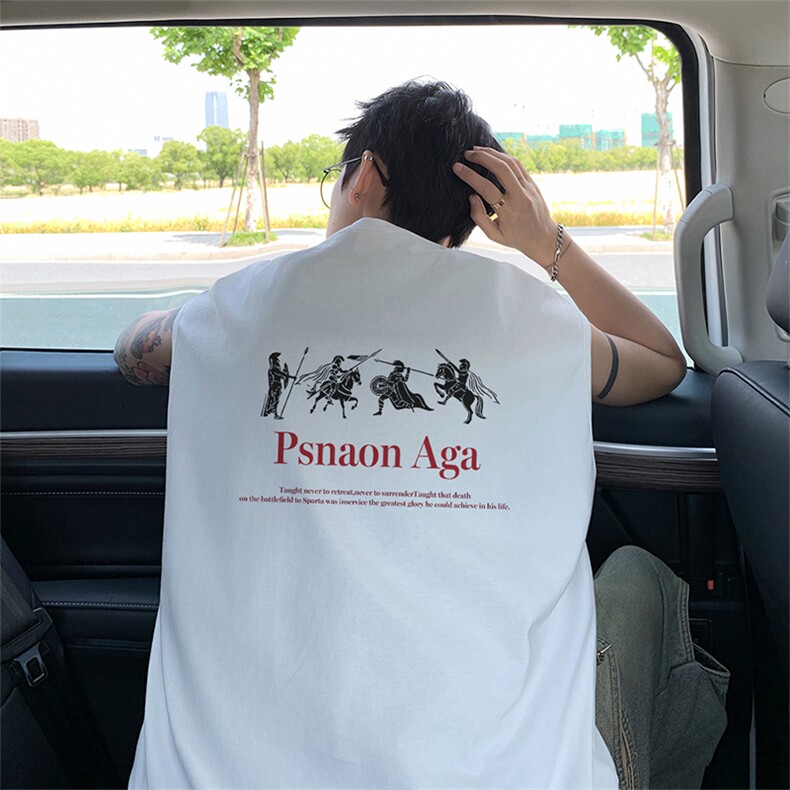 可48小时发货支持抖音得物来样二开240克重磅美式纯棉背心无袖t恤图片