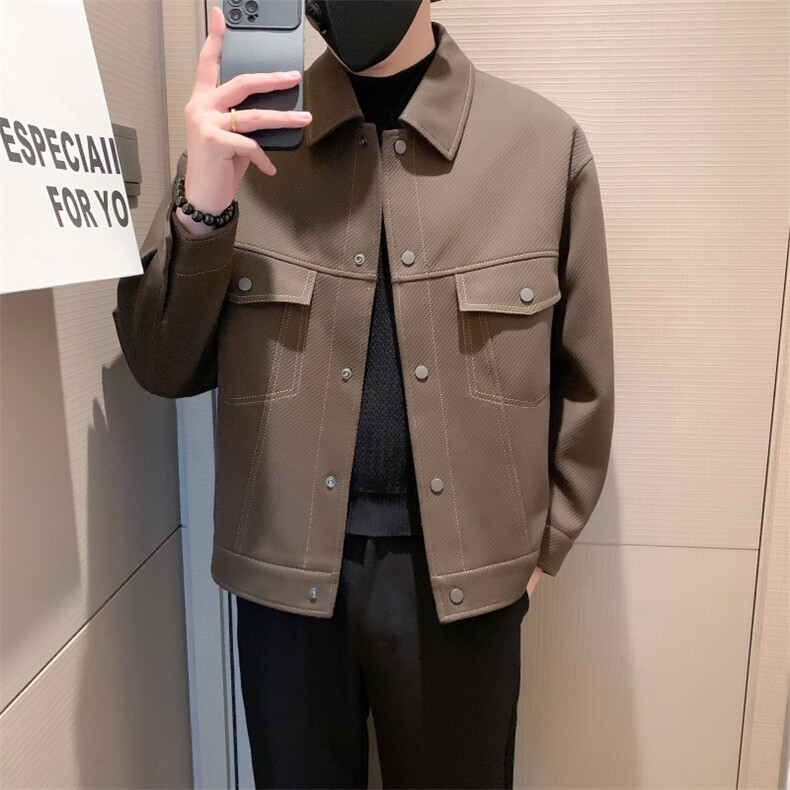 现货2025秋季社会小伙男明线工装斜纹夹克外套JK31P105控138,男装夹克,电商B276A