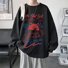华夫格卫衣圆领卫衣男大码长袖t恤男外套HW76226-P30加绒款-P40，男装卫衣，电商A040