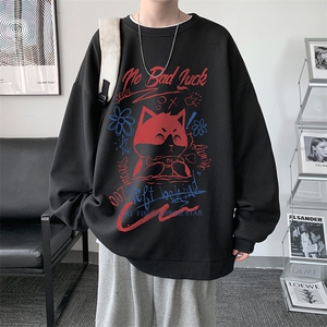 华夫格卫衣圆领卫衣男大码长袖t恤男外套 HW76226-P30加绒款-P40图片