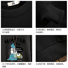 S6074-P35春季圆领卫衣男大码韩版宽松长袖外套男砖墙挂拍，男装卫衣，电商A040A