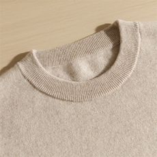 秋冬季新款舒适时尚百搭男士虚提圆领羊绒衫男装，男装羊绒套衫，麦纱纱羊绒