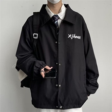 秋款男夹克字母印花单排扣休闲外套JK401P50，男装夹克，星座1013-1