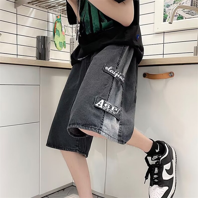 高街牛仔短裤男夏季五分裤N6060P38,男装牛仔裤,星座1116-2