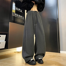 8XL-M摇粒绒裤子男加绒加厚休闲直通束脚宽松保暖裤K9122P78控98，男装休闲裤，电商D206-1