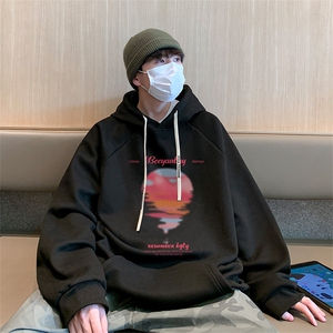 已注册直播抖音得物高品质港风男宽松连帽卫衣外套W5099P45控68图片