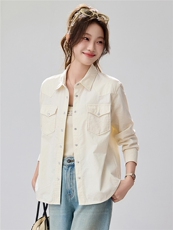 2026早春新款百搭灯芯绒衬衫外套女宽松休闲复古衬衣港风慵懒风，女装衬衫，艾米