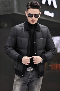 新款秋冬款立领90绒子白鸭绒羽绒服外套中年男士加厚羽绒服夹克图片