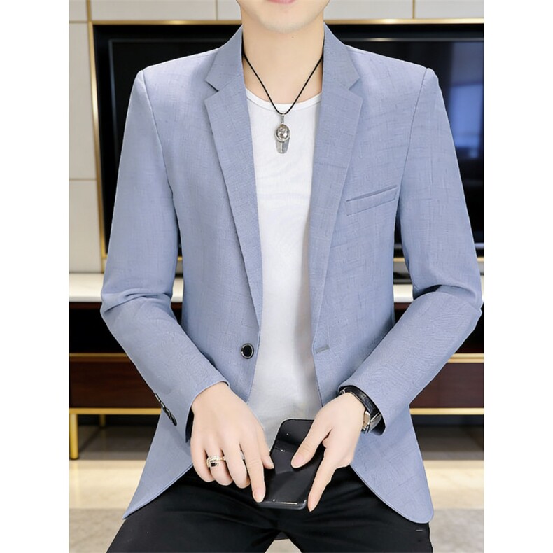 休闲西服男潮流韩版修身青年商务男装单西上衣小西装外套YZ07-P75图片