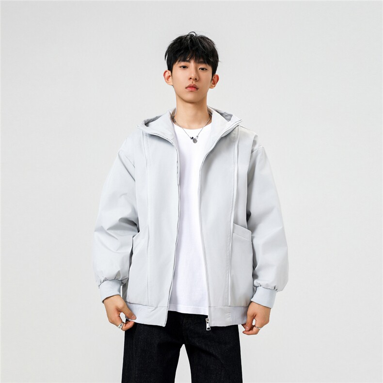 可二开拉链装饰解构大码M-5XL夹克男100%聚酯纤维JK78092P69控108图片
