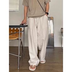 【量大价优】亚麻直筒休闲裤男士阔腿裤韩系通勤cleanfit穿搭P50，男装休闲裤，星座1004（原星座815-3）