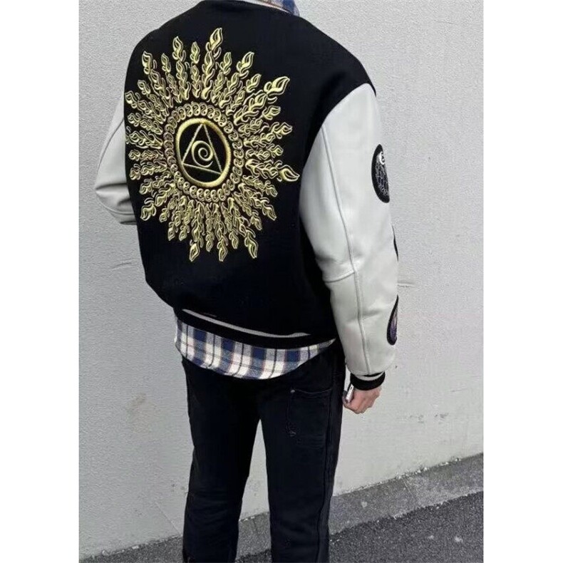 复古潮牌光明之眼刺绣棒球服男女秋冬情侣加厚夹克外套JM402,男装夹克,星座1116A（原606A-3）