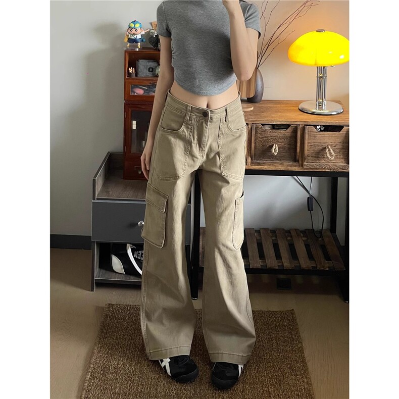 美式vibe工装牛仔裤女复古宽松直筒休闲阔腿裤子潮K01170-P55,男装牛仔裤,星座308B-2