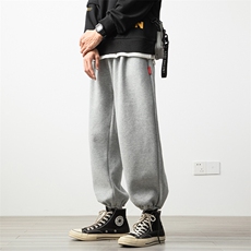 2023冬季新款日系木地板大码纯色加绒卫裤M-5XHK20460-特P30，男装休闲裤，电商A022