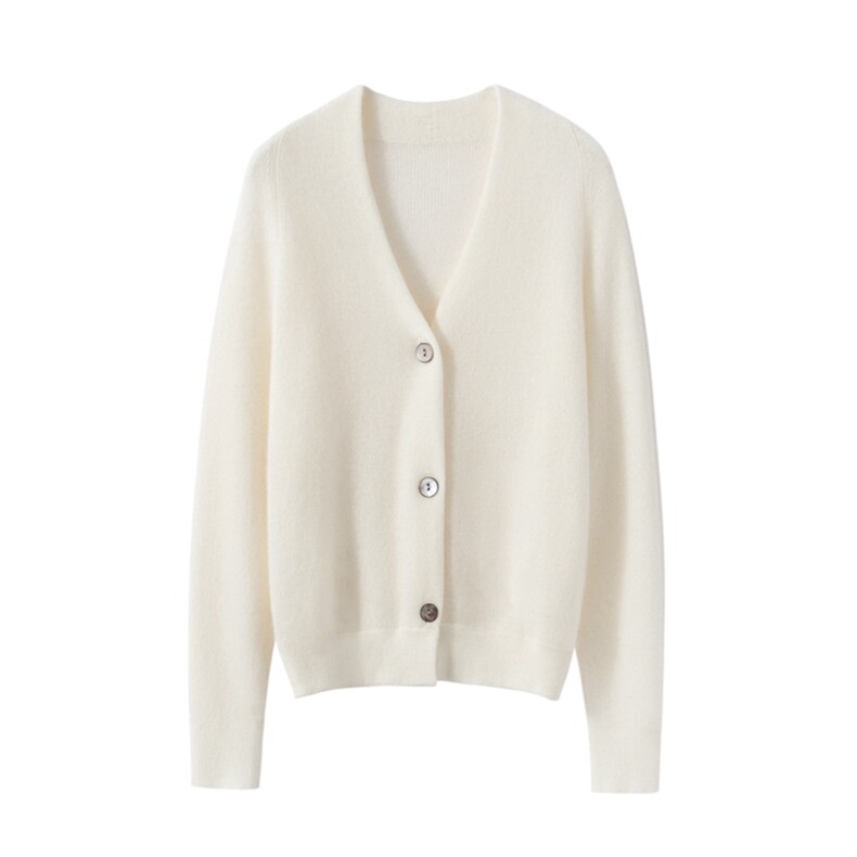 2025春秋新款羊绒衫女100山羊绒洋气上衣外搭单排扣纯色针织开衫，女装羊绒衫，臻维羊绒